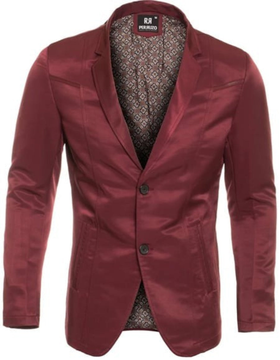 Men's Slim Fit Western Blazers Sport Coat Burgundy Sacos Vaqueros Para Hombre