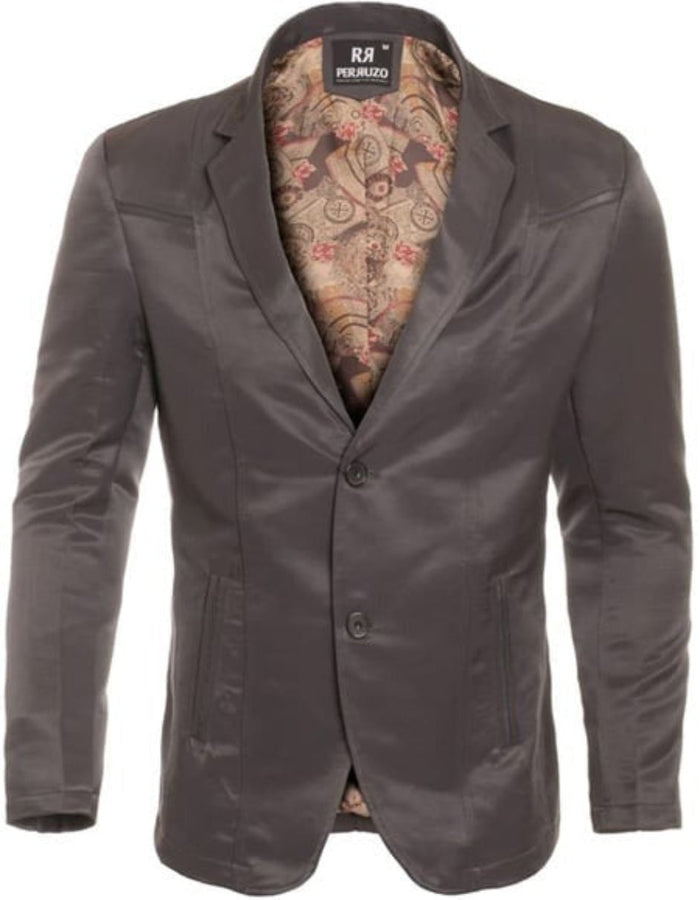 Men's Slim Fit Western Blazers Sport Coats Charcoal Sacos Vaqueros Para Hombre