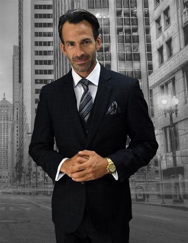 Men's Statement Confidence Plaid 2 Button Cut Suits