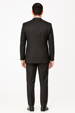 Mens Three Piece Suit - Vested Suit 2 Button Solid Color Heather Charcoal Men'S Suit