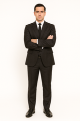 mens-three-piece-suit-vested-suit-2-button-solid-color-heather-charcoal-mens-suit