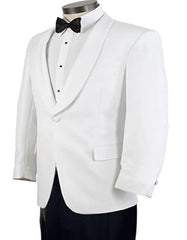 Mens White 1 Button Shawl Lapel Dinner Jacket - Men's Tuxedo USA