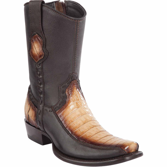 Men's Wild West Caiman Belly with Deer Dubai Toe Short BootS 279BF82