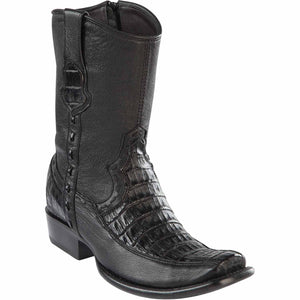 Men's Wild West Caiman Belly with Deer Dubai Toe Short BootS 279BF82