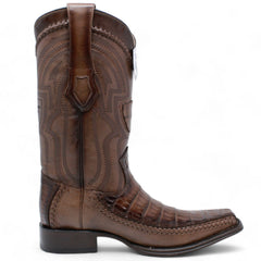 mens-wild-west-caiman-belly-with-deer-square-toe-boot-277lf8216 - Size: 6