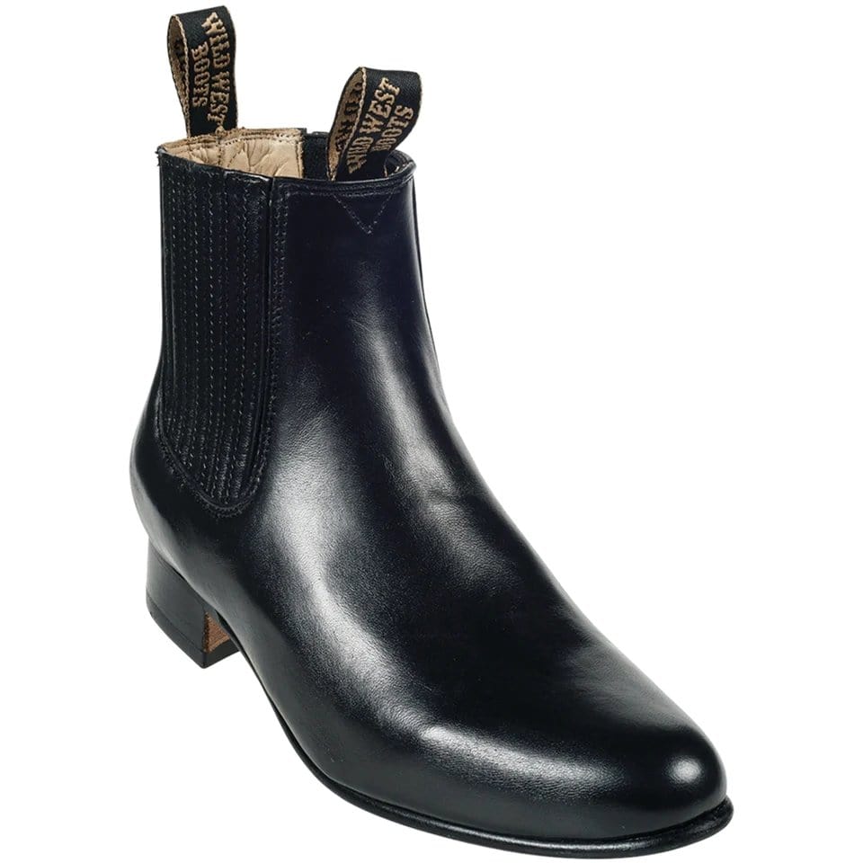 Men's Wild West Deer Skin Round Toe Charro Short Boots 26151