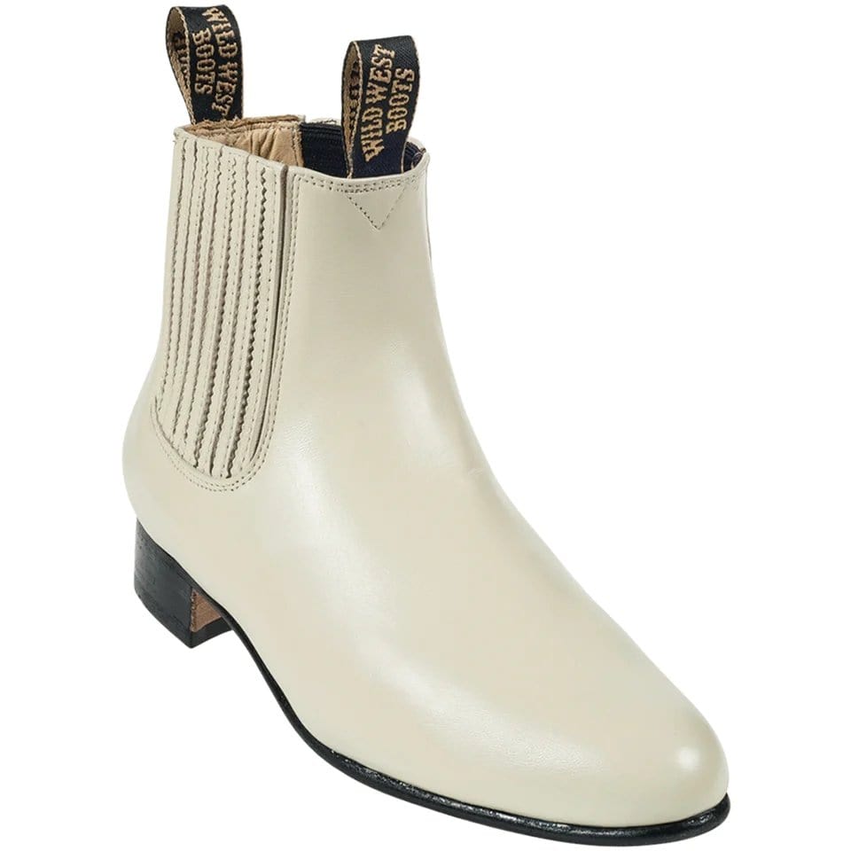 Men's Wild West Deer Skin Round Toe Charro Short Boots 26151