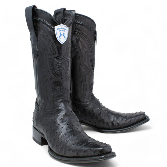 Men's Wild West Full Quill Ostrich European Toe Boots 277L03