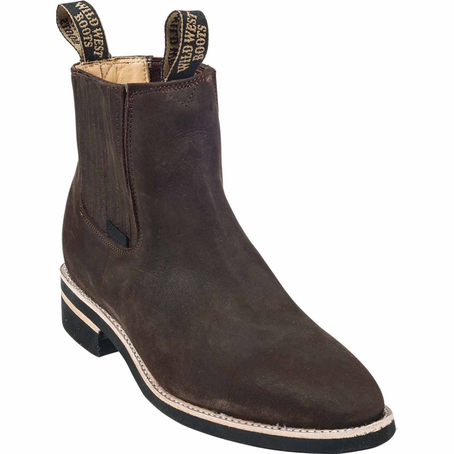 Men's Wild West Genuine Leather Round Toe Short Boots 264C63