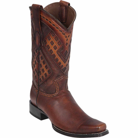 Men's Wild West Genuine Leather Square Toe Boots 27699