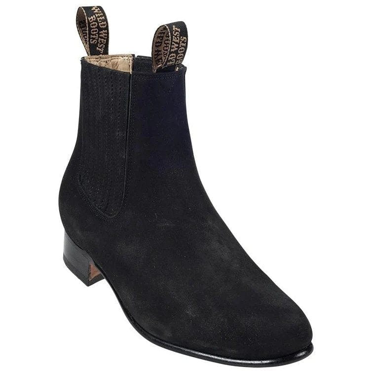 Men's Wild West Nobuk Leather Round Toe Charro Short Boots 26163