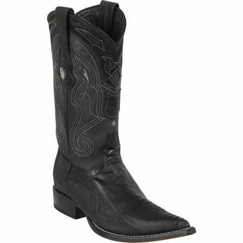 Men's Wild West Ostrich Leg Grasso Skin 3X Toe Boots 295G05