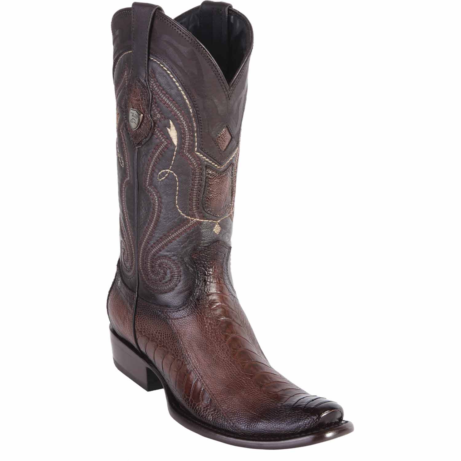 Men's Wild West Ostrich Leg Skin Dubai Toe Boots 27905