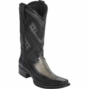 Men's Wild West Ostrich Leg with Deer Skin Square Toe Boots 276F05