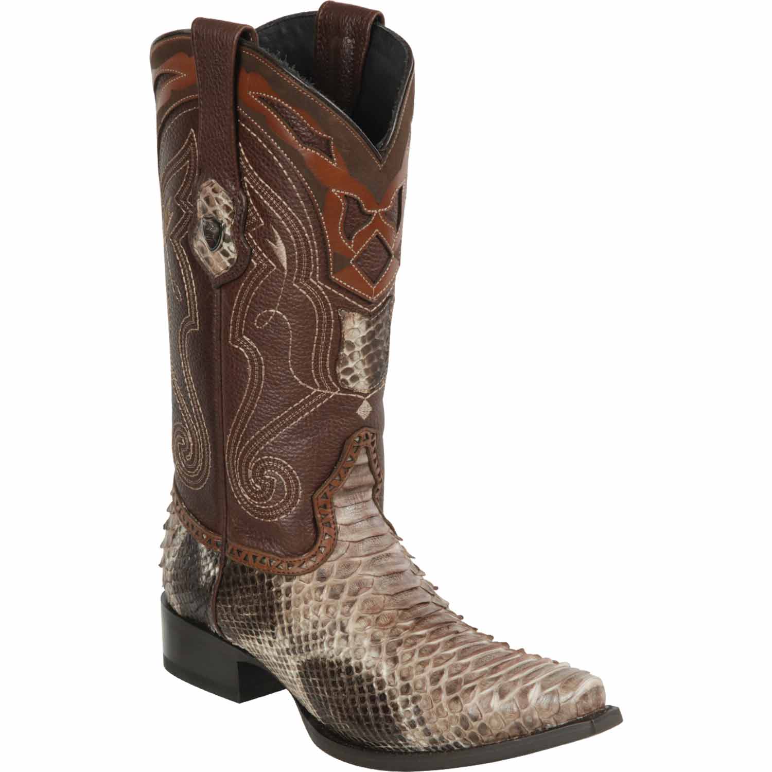 Men's Wild West Python Skin Snip Toe Boots 29457