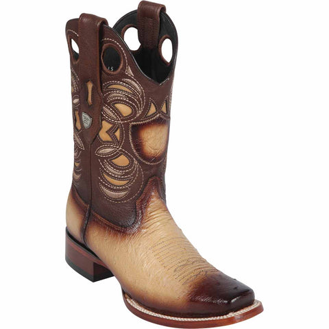 Men's Wild West Smooth Ostrich Skin Rodeo Toe Boots 281897