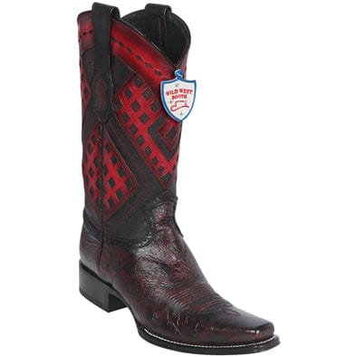Men's Wild West Smooth Ostrich Square Toe Boots 27697