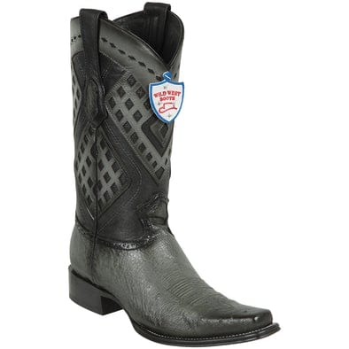 Men's Wild West Smooth Ostrich Square Toe Boots 27697