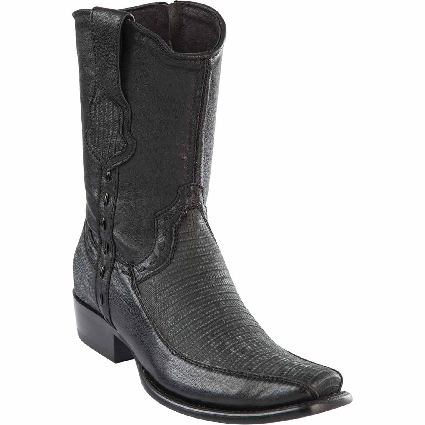 Men's Wild West Teju Lizard with Deer Dubai Toe Short Boots 279BF07