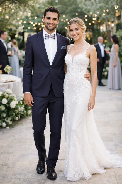 Men's Rossiman Rossi Man Brand Tapered Plum Leg Lower Rise Pants & Get Skinny 1 Button Slim Fit Peak Lapel Suit 100% Wool