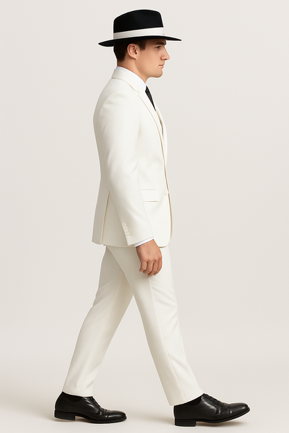 Mens Long Tuxedo White Style Jacket
