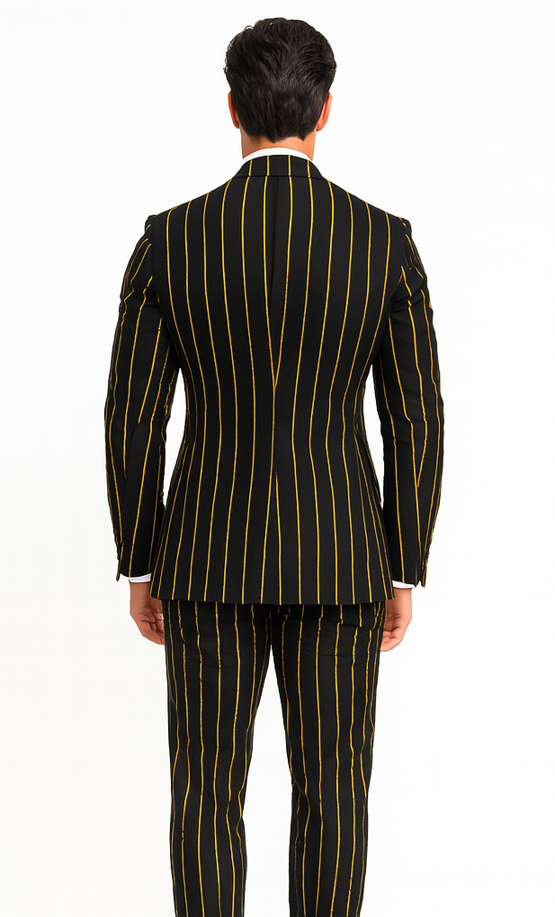 Mens 2 button Gangster Pinstripe Suit
