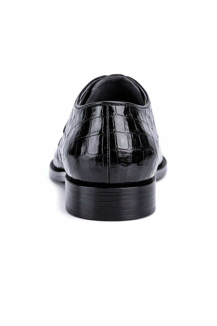 Los Altos Black Genuine All-Over Crocodile ~ World Best Alligator Shoe ~ Gator Skin Belly Shoes