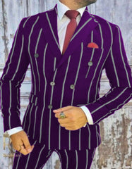 mens-double-breasted-gangster-six-button-suit-in-black - Size: black-whit