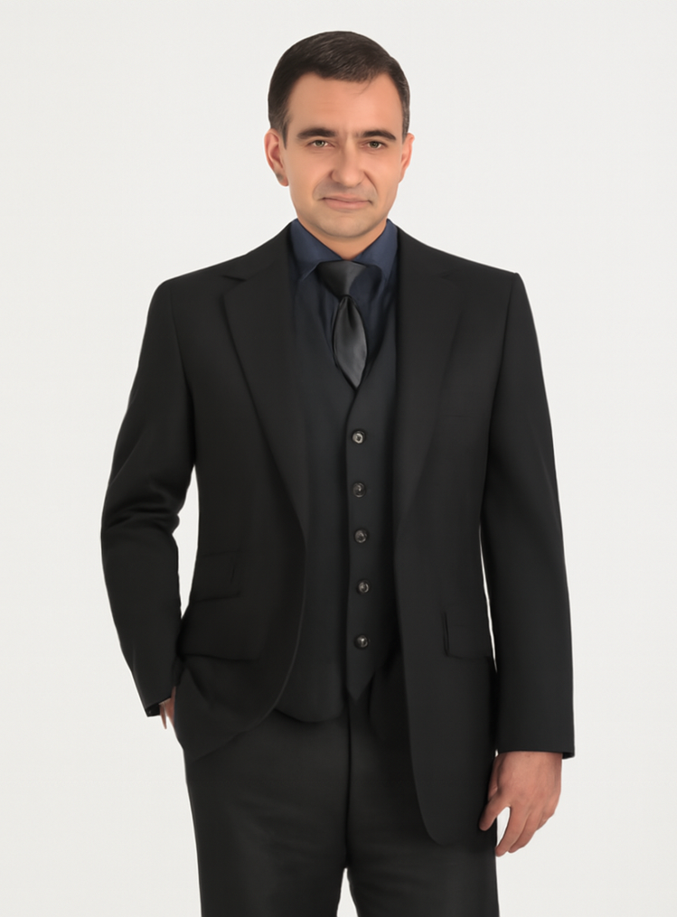 44 Mens John Wick Vested Black Suit Package + Shirt & Tie