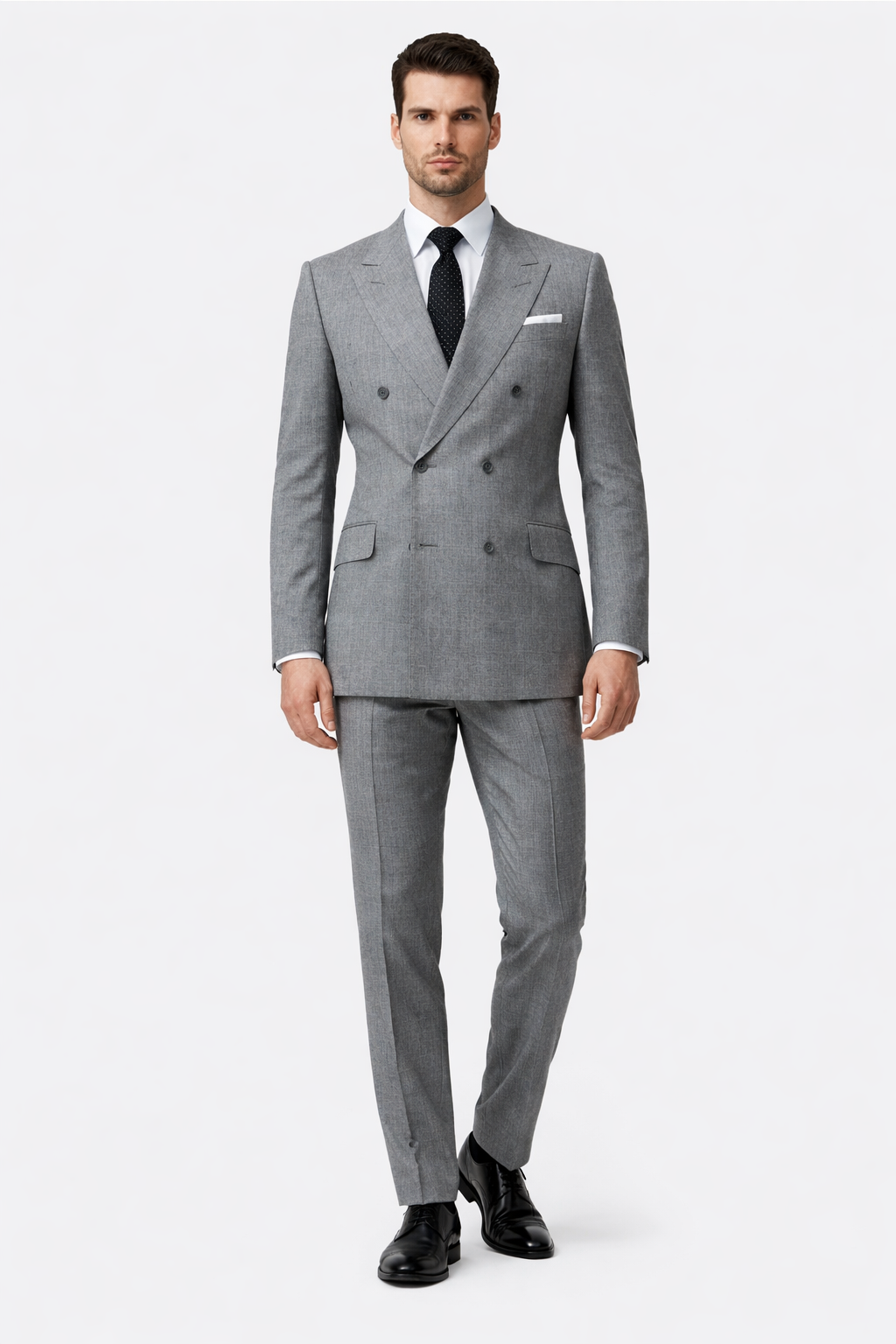 Mens Kingsman Double Breasted Grey Suit