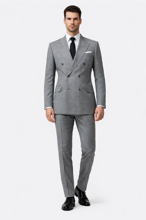 Mens Kingsman Double Breasted Grey Suit