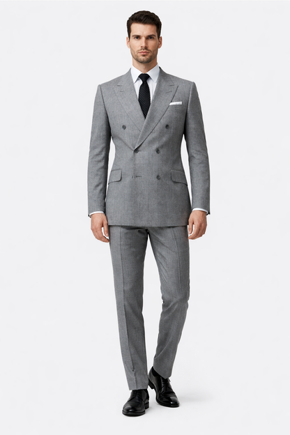 Mens Kingsman Double Breasted Grey Suit