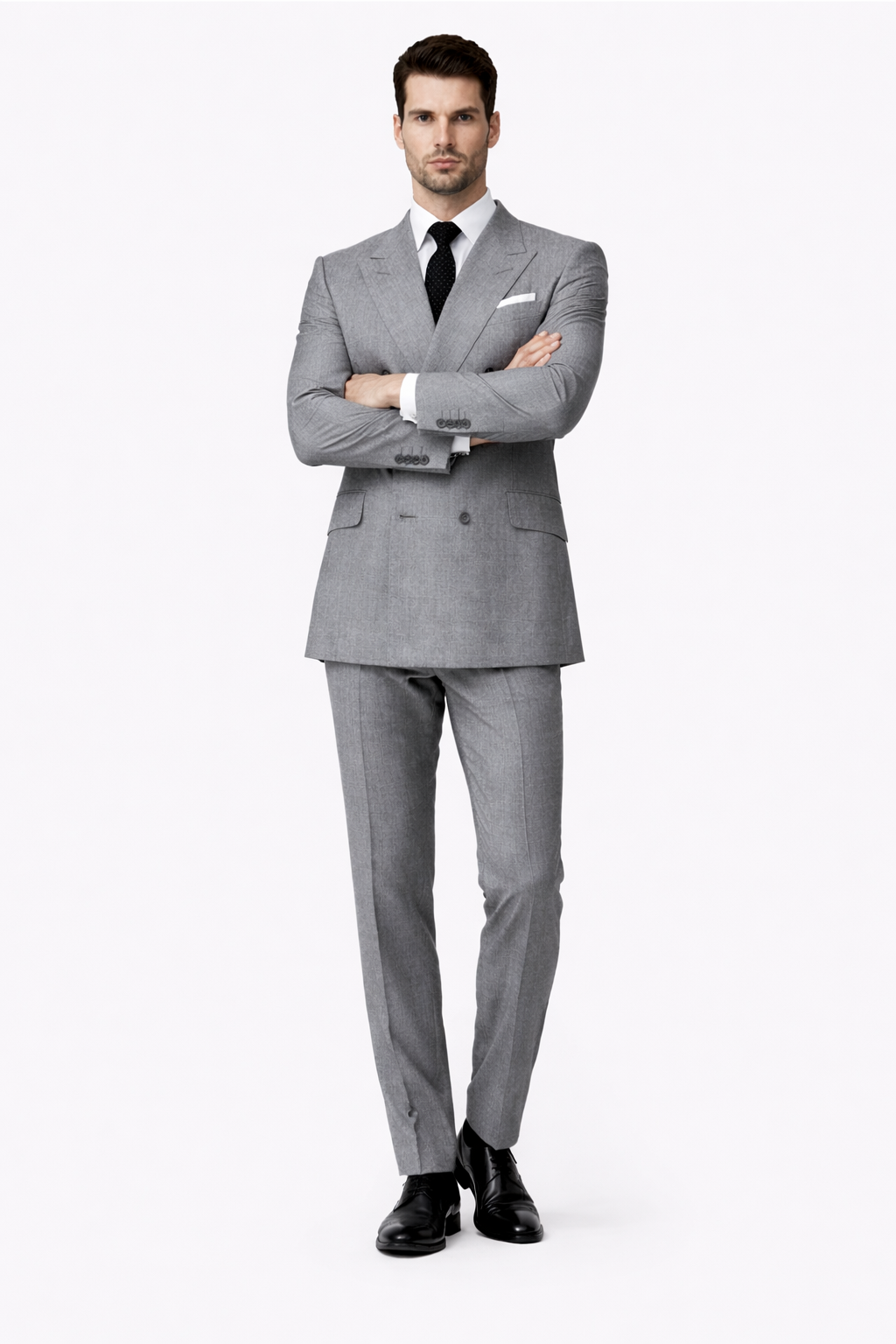 Mens Kingsman Double Breasted Grey Suit