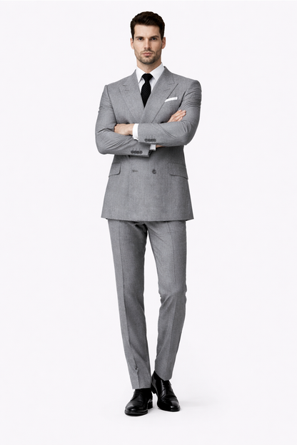 Mens Kingsman Double Breasted Grey Suit