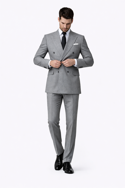 Mens Kingsman Double Breasted Grey Suit