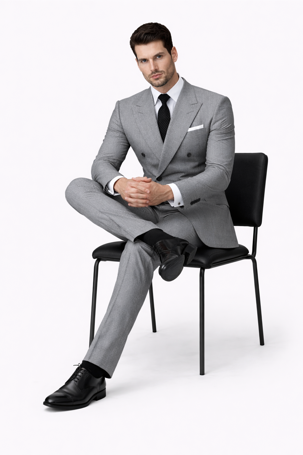 Mens Kingsman Double Breasted Grey Suit