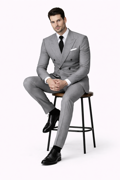 Mens Kingsman Double Breasted Grey Suit