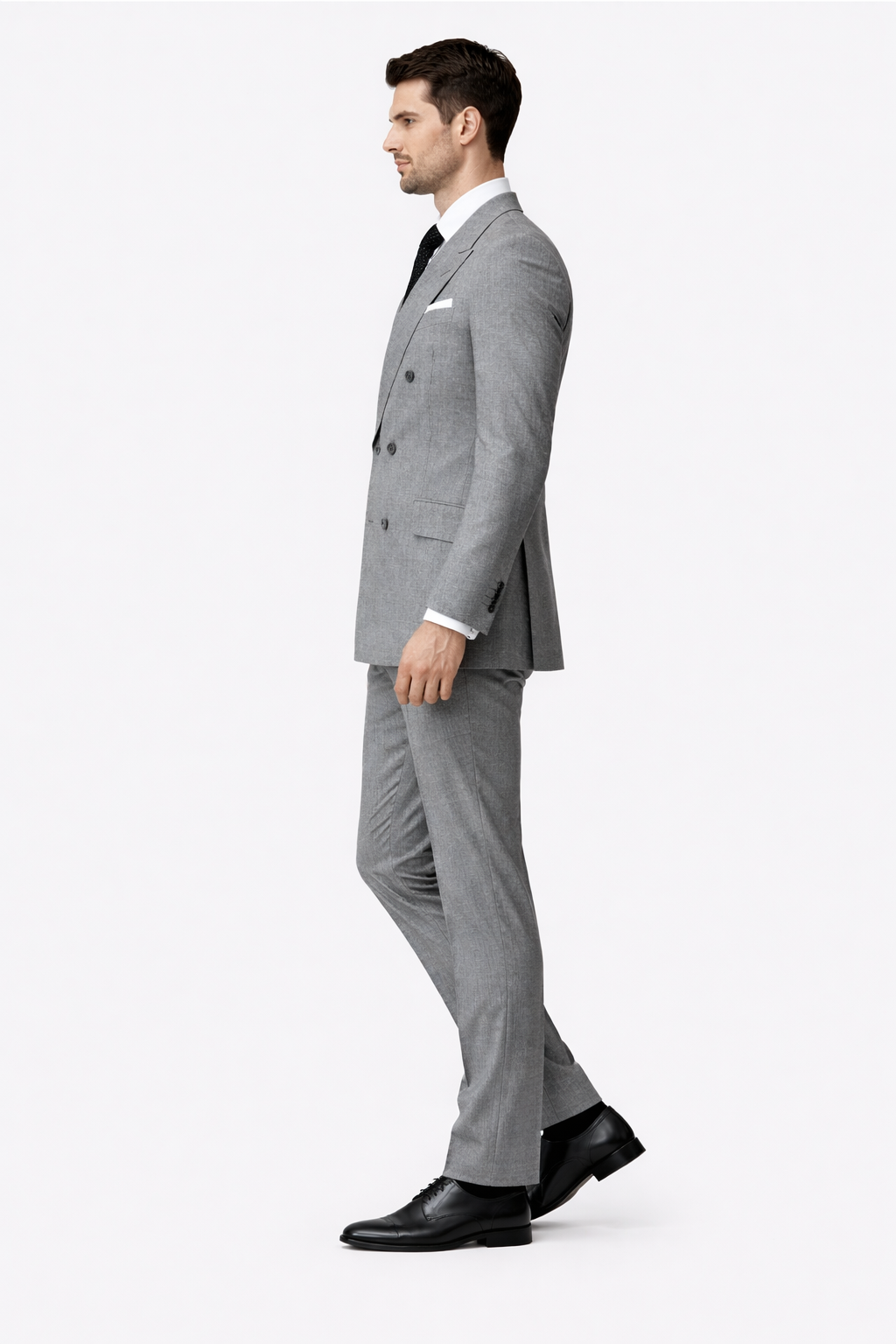 Mens Kingsman Double Breasted Grey Suit