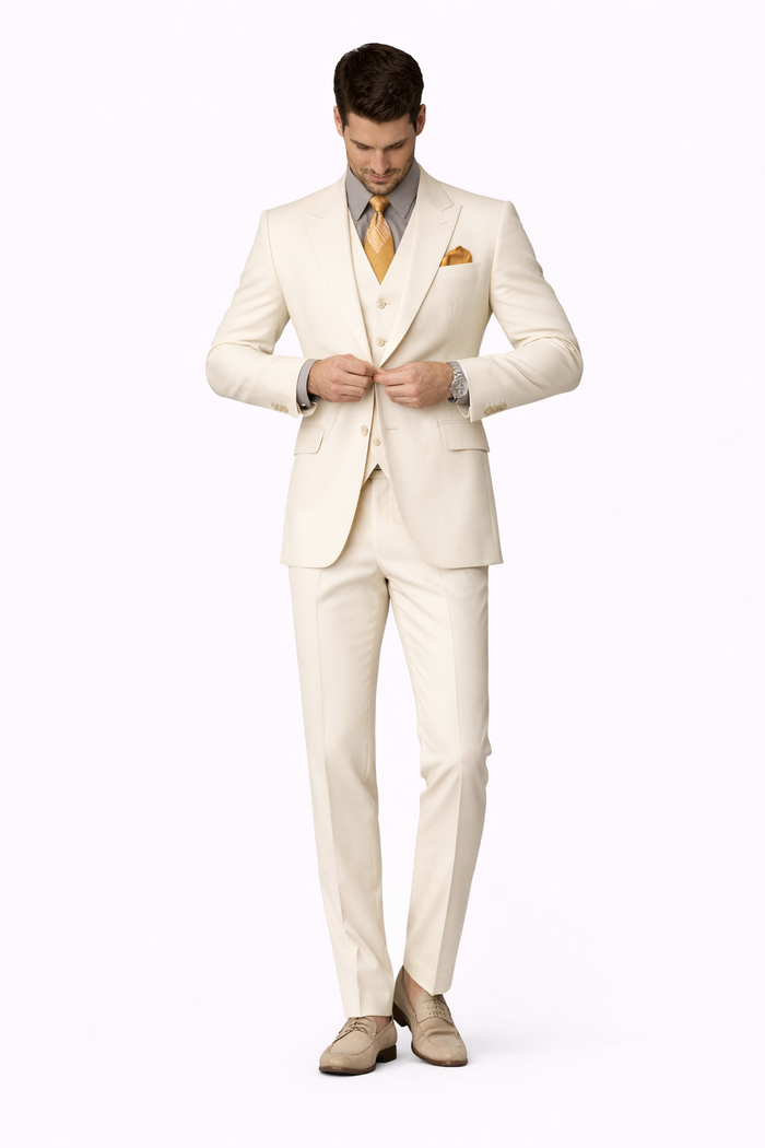 Mens Leonardo Dicaprio Great Gatsby Suit in Ivory
