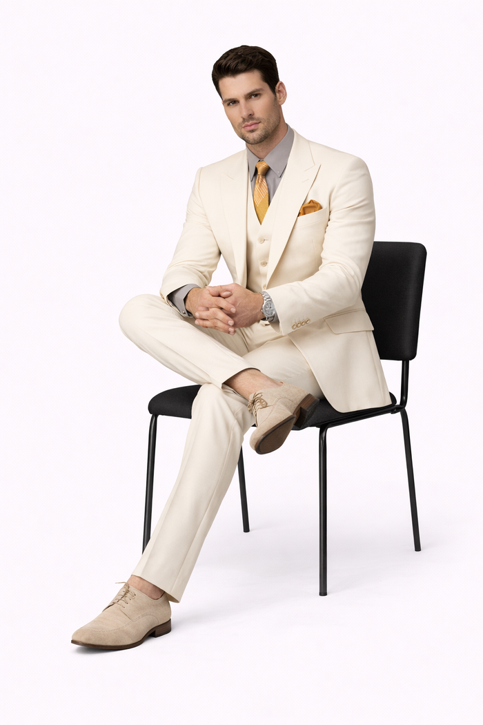 Mens Leonardo Dicaprio Great Gatsby Suit in Ivory