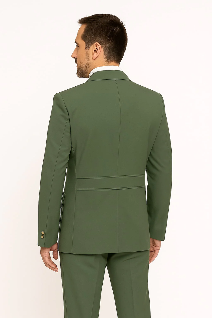 Mens 1970s Fashion Suit - 70's Mens Outfit in Color Olive Green Blazer  Pants