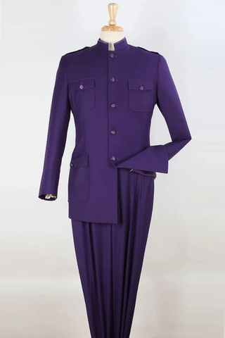 Mens 1970s Fashion Suit - 70's Mens Outfit in Color Purple Blazer + Pants