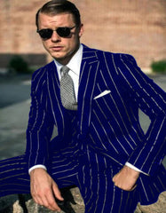 Mens  Black Chalk Pinstripe Gangster suit - 1920s suit - Mobster Suit