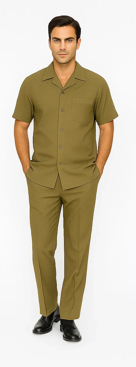 Mens 1970s Fashion Suit - 70's Mens Outfit in Color Safari Blazer  Pants