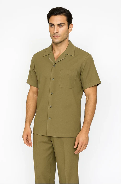 Mens 1970s Fashion Suit - 70's Mens Outfit in Color Safari Blazer  Pants