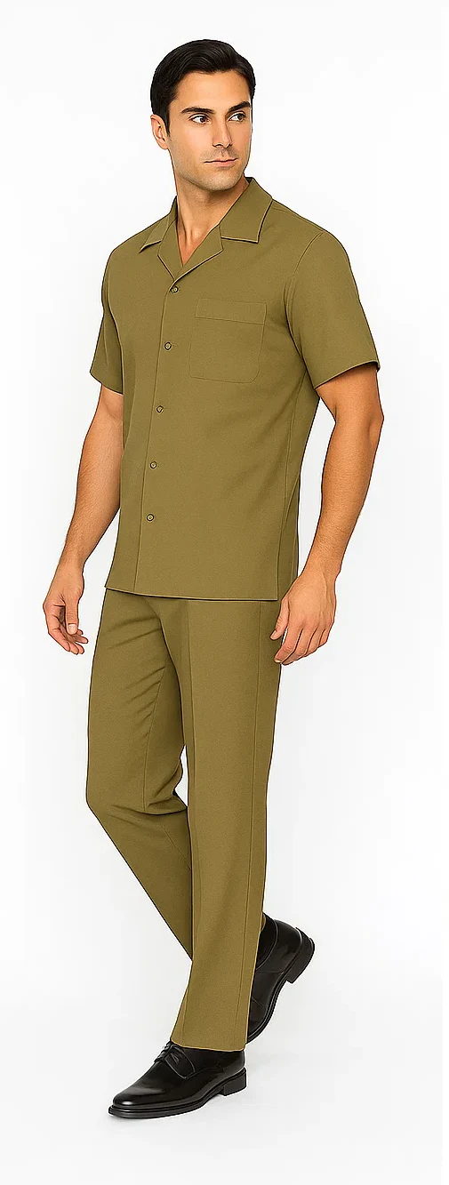 Mens 1970s Fashion Suit - 70's Mens Outfit in Color Safari Blazer  Pants