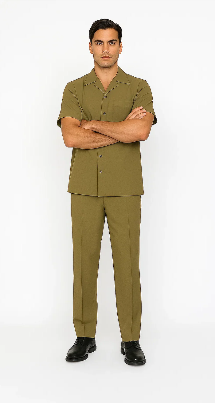 Mens 1970s Fashion Suit - 70's Mens Outfit in Color Safari Blazer  Pants