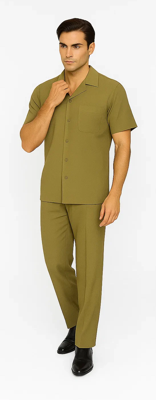 Mens 1970s Fashion Suit - 70's Mens Outfit in Color Safari Blazer  Pants