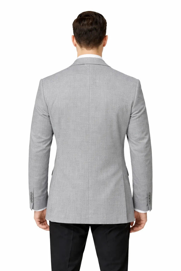 Men’s Classic Grey Dress Blazer – Tailored Formal Sport Coat