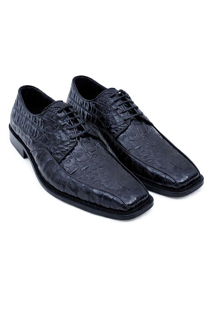 Mens Gator Belly Dress Shoe Exotic Los Altos Black